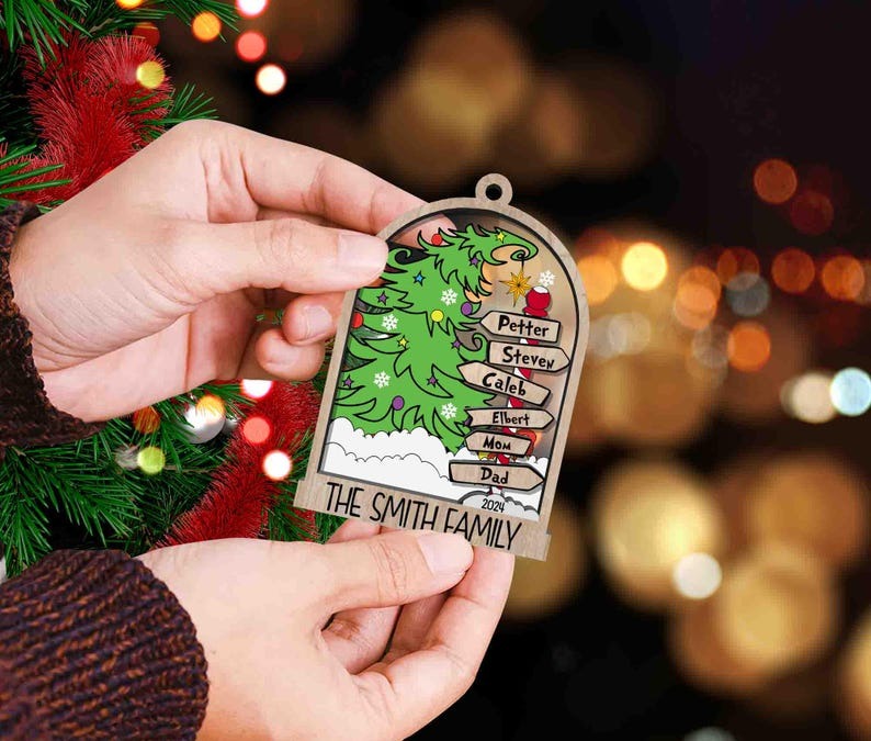 Personalized Family Christmas Ornament 2025, Custom Family Name Christmas Ornament