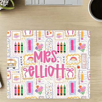 Personalized Teacher Mouse Pad, Classroom Decor Desk, Teacher Appreciation Gift