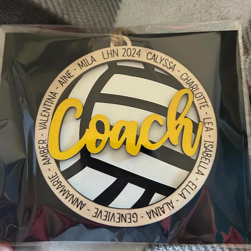 Volleyball coach gift, Personalized volleyball ornament / car charm