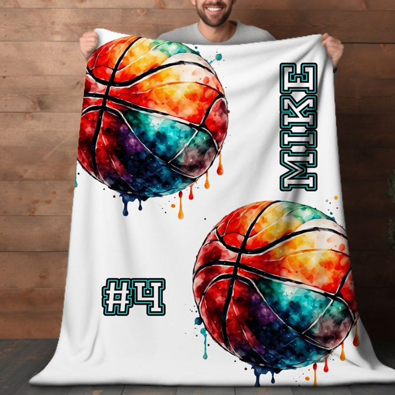 Custom Basketball Blanket Senior Basketball Gift for Boys