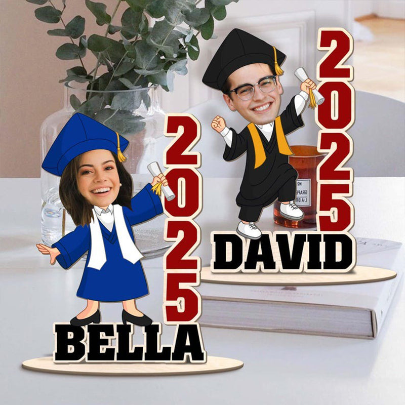 Graduation Gift, Custom Face Photo Graduation Wooden Standing