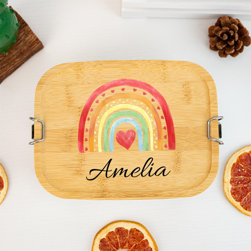 Personalized Rainbow Lunch Box for Children,Stainless Steel Lunch Box