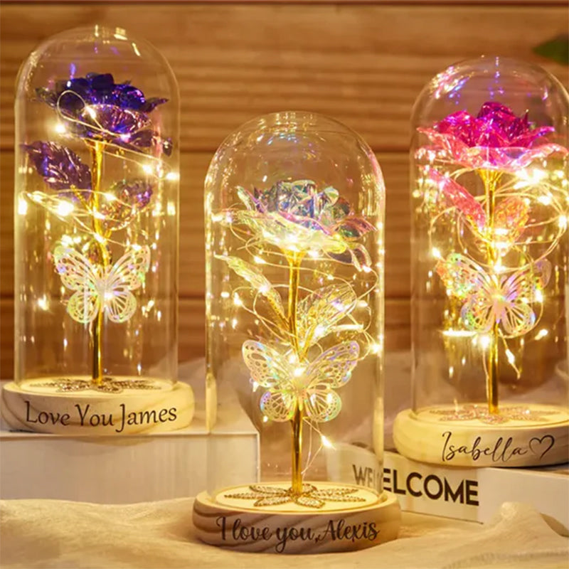 Galaxy Rose Flower Gifts,Personalized Galaxy Rose Night Light