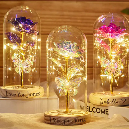 Galaxy Rose Flower Gifts,Personalized Galaxy Rose Night Light