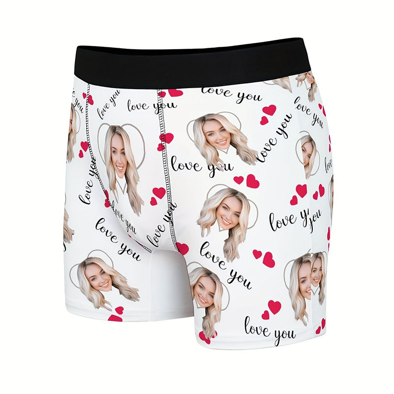 Custom Photo Print Boxer Briefs, High-Elastic Polyester