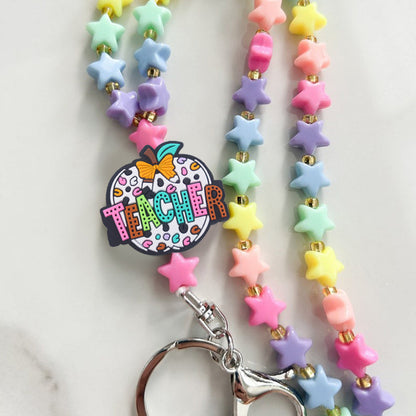 Lanyard Teacher Lanyard Beaded Teacher Lanyard