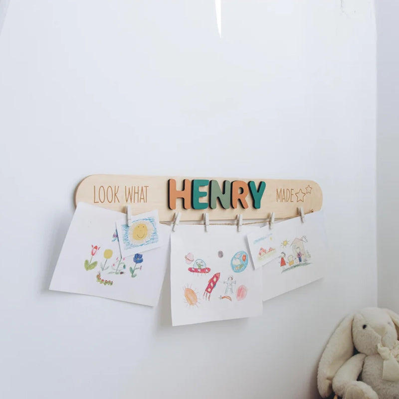 Look What I Made Sign Personalized Art Display For Kids Wall Nursery Decor