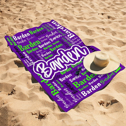 Custom Name Beach Towel 29''x58'' Personalized Name Beach Towel
