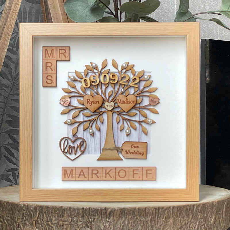 Wedding Gift. Unique Wedding Gift For Couples. Engraved Names. Mr & Mrs Wedding Anniversary Gift. Handmade Keepsake