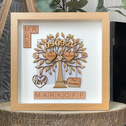 Wedding Gift. Unique Wedding Gift For Couples. Engraved Names. Mr & Mrs Wedding Anniversary Gift. Handmade Keepsake
