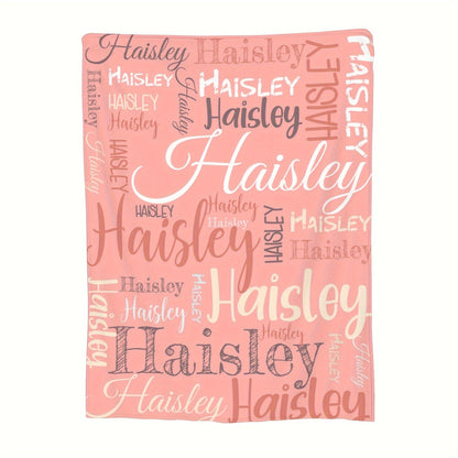 Personalized,Blankets  Soft & Cozy, All-Season Vintage Print in Pink & Black with White Text