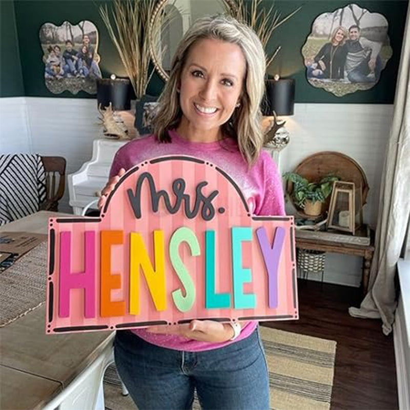 Personalized Teacher Door or Wall Sign, Classroom Sign, 3D or Print Teacher Name Sign