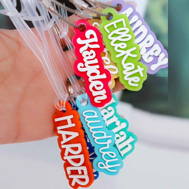 Custom Name Water Bottle Tag, Backpack Name Tag