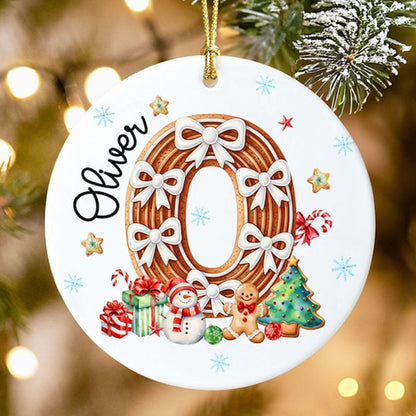 Personalized Gingerbread Alphabet Ornament: