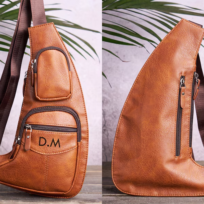 Personalized Crossbody Bag,Leather Crossbody Sling Bag