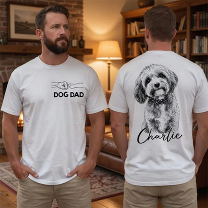 Personalized Dog Dad T-Shirt – Custom Pet Photo & Name