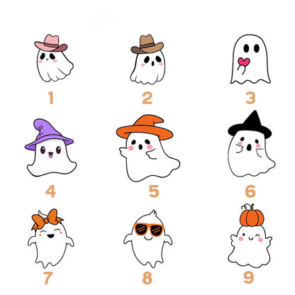 Custom Halloween water bottle with name, Cute Ghost Halloween drinking cup