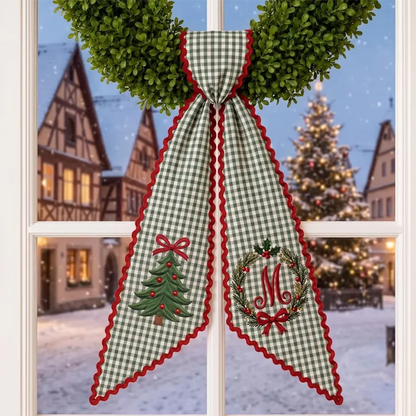 Custom Christmas Tree Name Wreath Sash