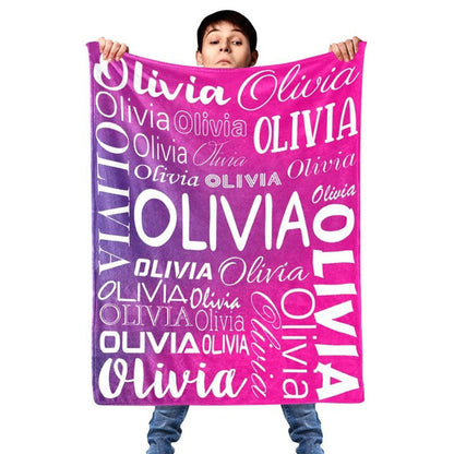 Custom Blanket With Name, Personalized Throw Blankets