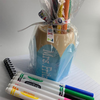 Personalized pencil holder for desk decor for classroom teacher