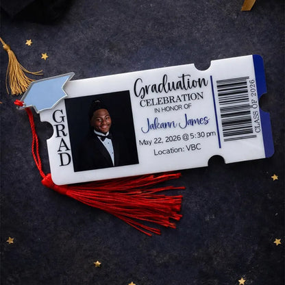 Graduation Ticket Invitation with Photo and Tassel