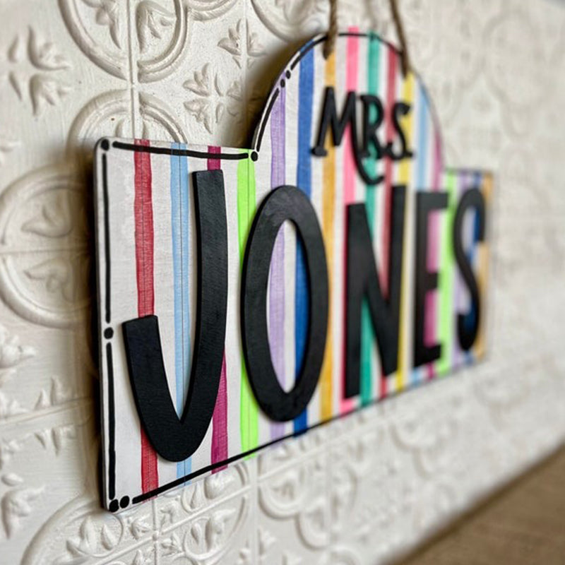 Personalized Teacher Door or Wall Sign, Classroom Sign, 3D or Print Teacher Name Sign