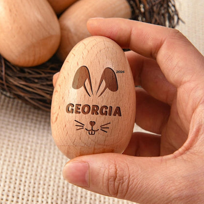 Personalized wooden musical egg, Musical Wooden Easter Egg Shakers