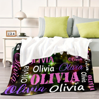 Personalized Starry Sky Flannel Pet Blanket with Name