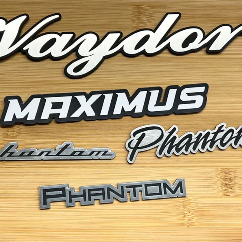 Custom Car Name Emblem Badge - Brushed GOLD & SILVER