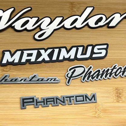 Custom Car Name Emblem Badge - Brushed GOLD & SILVER
