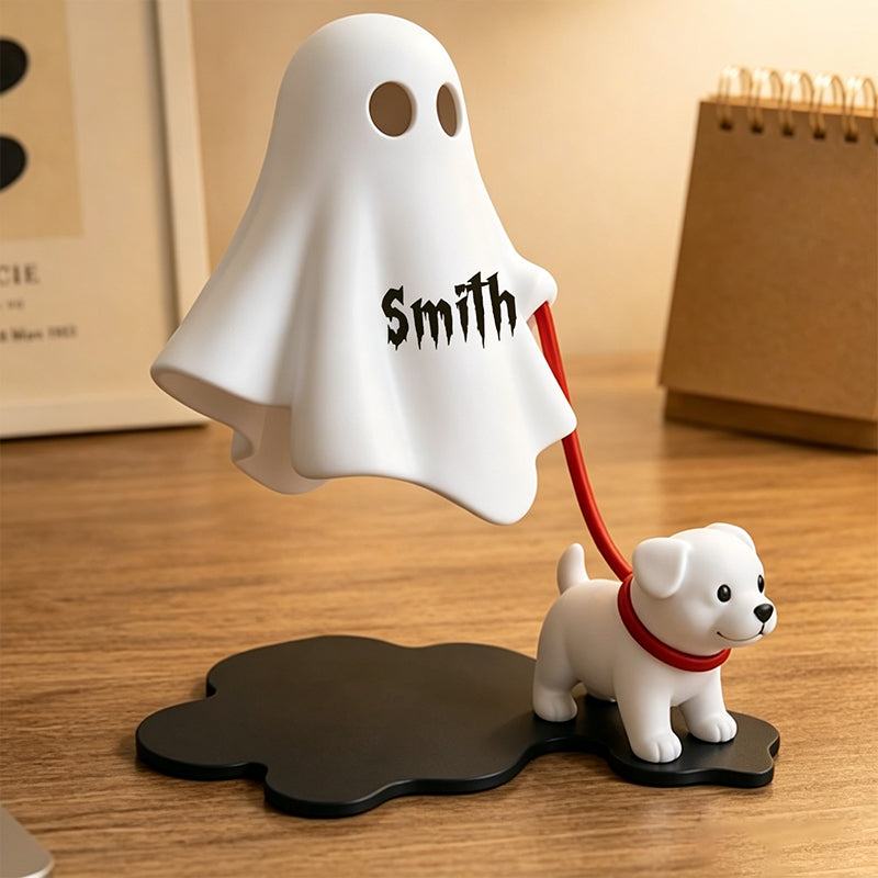 Cute Ghost Dog Figurine, Ghost Walker Desk Decor, Mini Ghost Statue