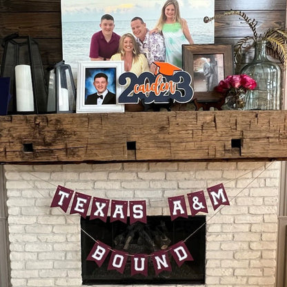 Deluxe Grad Sign, Personalized Name, Graduation Cap Wood Sign