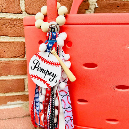 Basketball Baseball Softbal Bag Charm, ANY SPORT CHARM