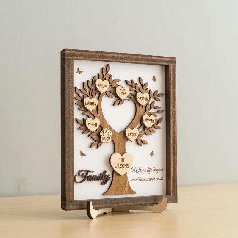 Personalized Wooden Family Tree Sign For Heartfelt Home Decor