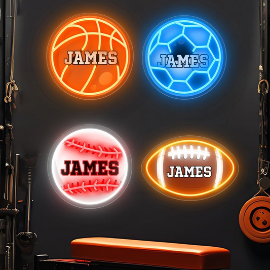 Custom Basketball / Baseball / Football / Rugby Neon Sign, Decoration of Athlete Rooms