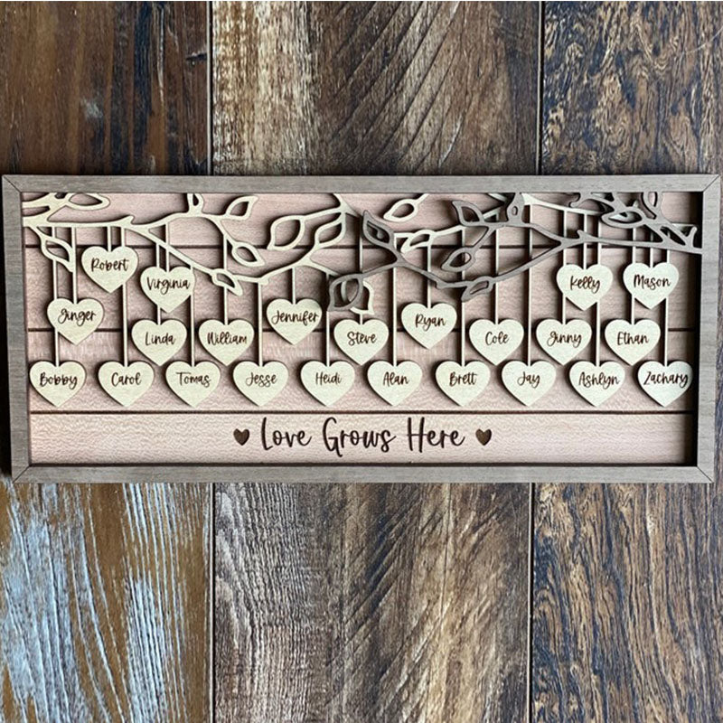 Personalized Wooden Sign Couples Custom Wood Sign Personalized Wooden Family Tree Sign