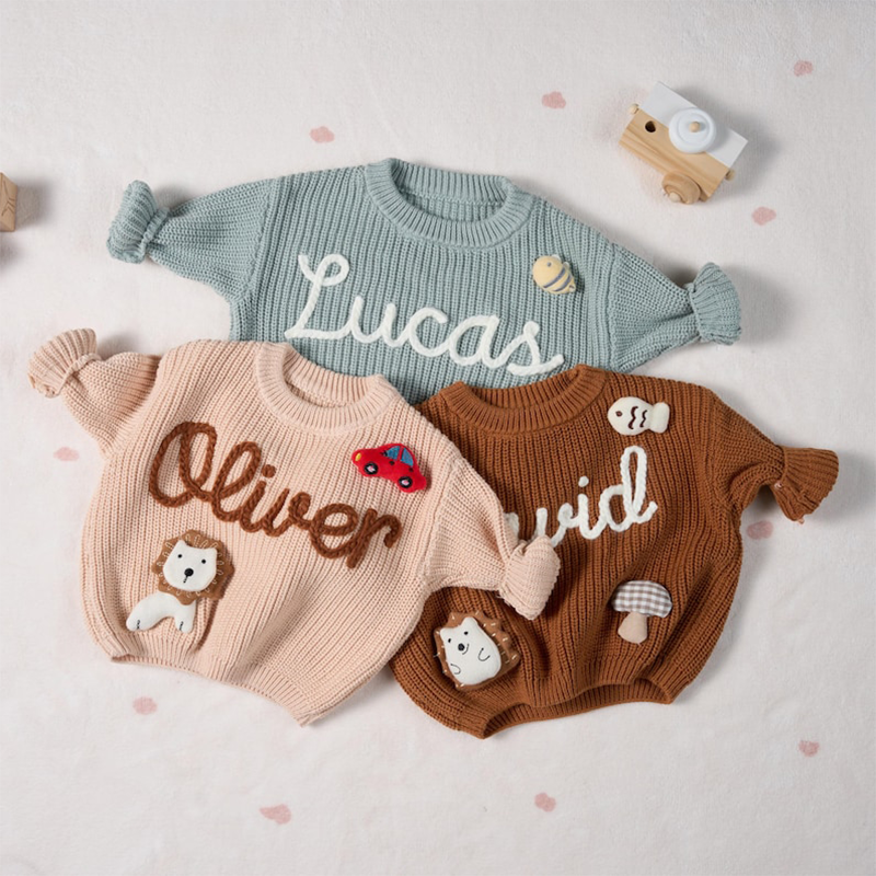 Personalized Sweater - Custom Embroidered Baby Sweater