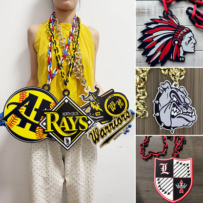 Any Logo Custom Sports Turnover Chain, Oversized Medallion, Team mascot