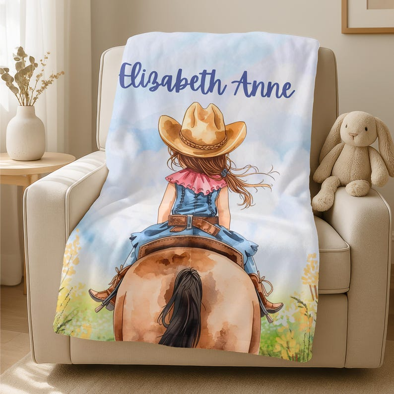 Personalized denim girl soft blanket