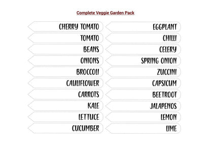 Laser Engraved Clear Veggie/Herb Garden Tags Packs