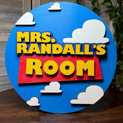 Handcrafted Customizable Toy Story Sign for Kid's Room