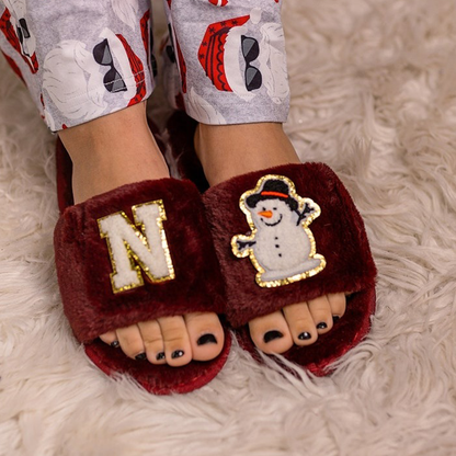 Christmas Fluffy Slippers Christmas Gifts Women Fluffy Slippers