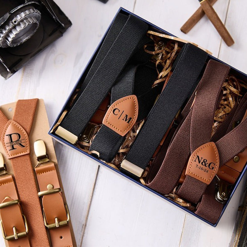 Personalized Groomsmen Suspenders, Rustic Wedding, Suspenders Best Man