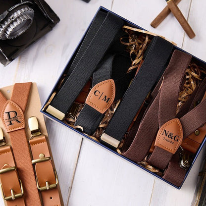 Personalized Groomsmen Suspenders, Rustic Wedding, Suspenders Best Man