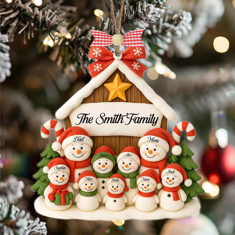 Custom Snowman Family Christmas Ornament
