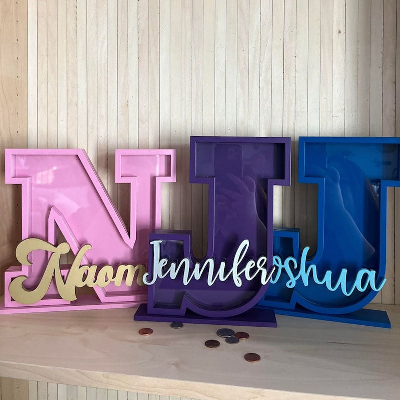Personalized Name/ Initial Bank, Piggy Bank, Custom Piggy Bank, Coin Bank