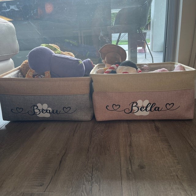 Custom Dog Storage Basket Personalized Dog Toy Basket Dog Toy Box