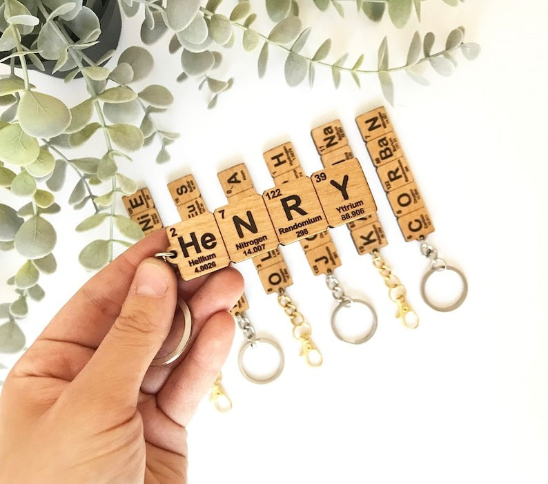 Custom Periodic Table Element Name Key Chain