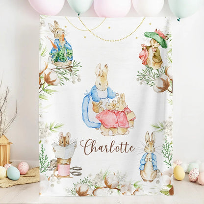 Personalized Easter Peter Rabbit Blanket with Name