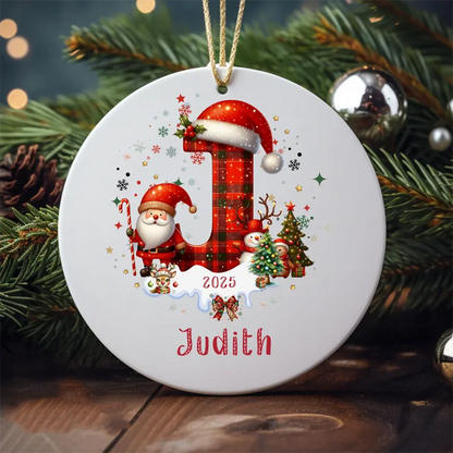 Personalized Christmas Letter Name Ornament: 2025 Family Keepsake Gift